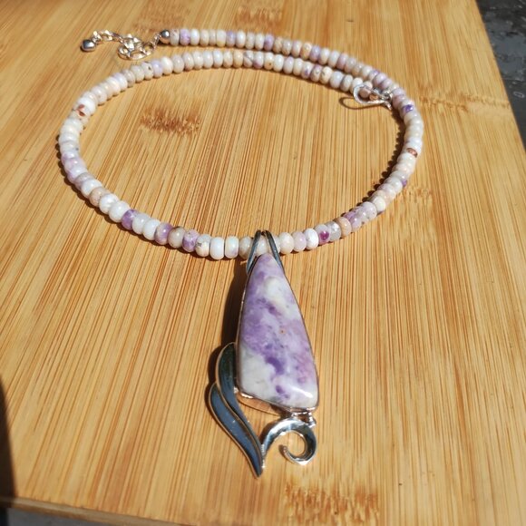 Jay King DTR mine finds lavender opal necklace pendant set 925 Sterling Silver - Picture 11 of 13